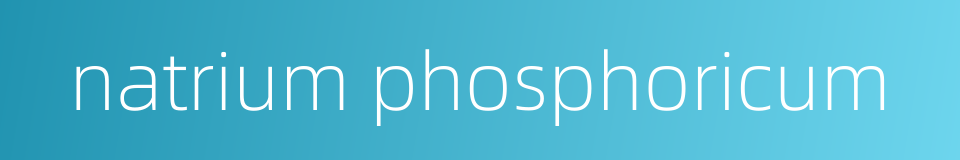 natrium phosphoricum的同义词