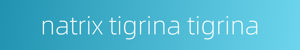 natrix tigrina tigrina的同义词
