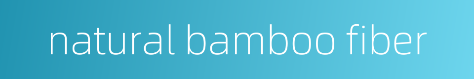 natural bamboo fiber的同义词