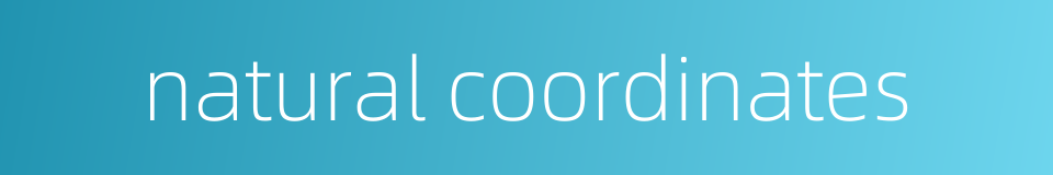 natural coordinates的同义词