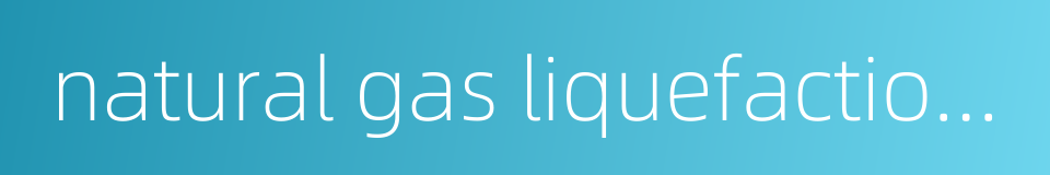 natural gas liquefaction plant的同义词
