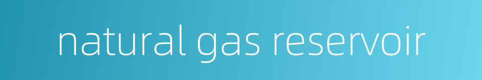 natural gas reservoir的同义词