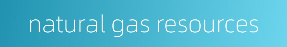 natural gas resources的同义词