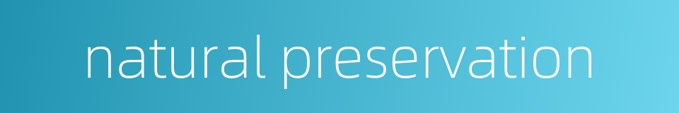natural preservation的同义词