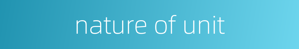 nature of unit的同义词
