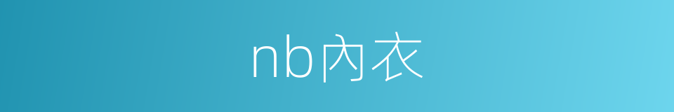 nb內衣的同義詞