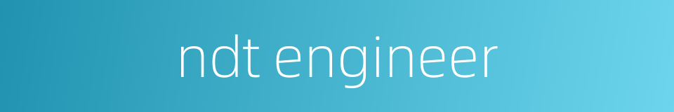 ndt engineer的同义词