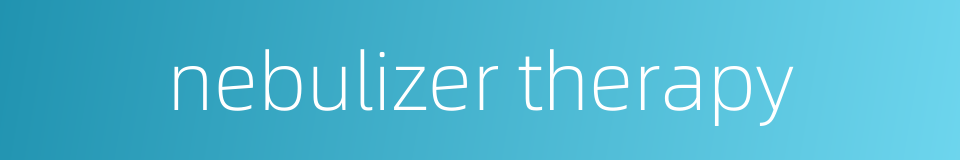 nebulizer therapy的同义词