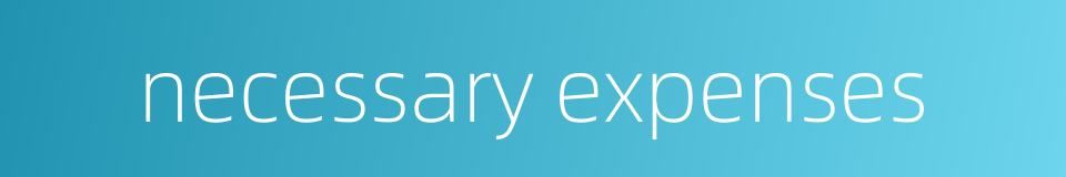 necessary expenses的同义词