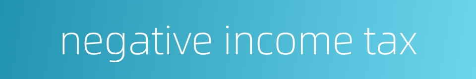 negative income tax的同义词