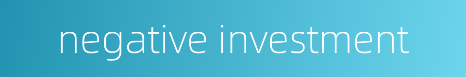 negative investment的同义词