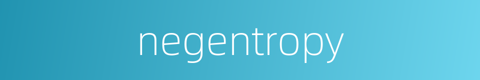negentropy的同义词