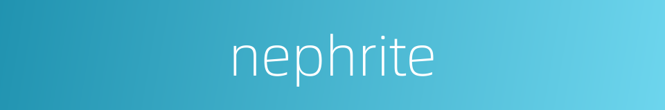 nephrite的同义词