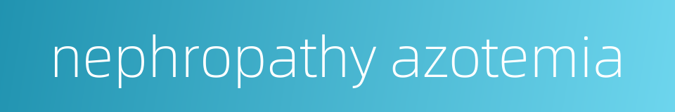 nephropathy azotemia的同义词