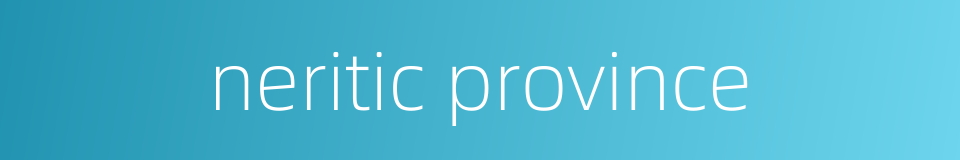 neritic province的同义词