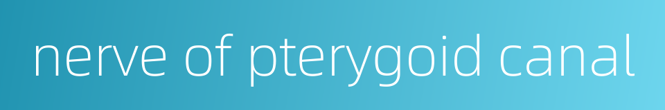 nerve of pterygoid canal的同义词