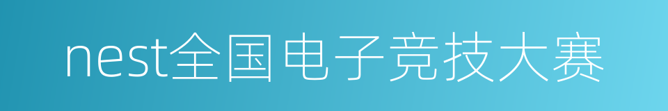 nest全国电子竞技大赛的同义词