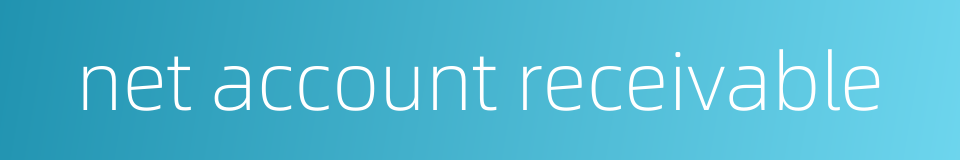 net account receivable的同义词