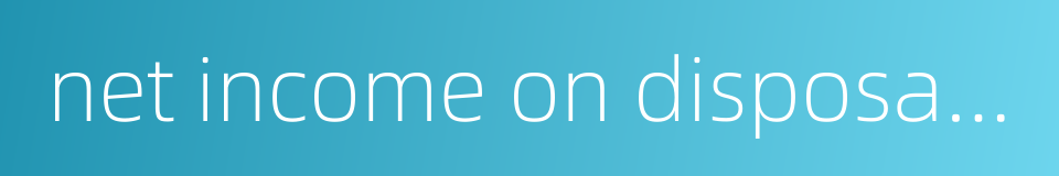 net income on disposal of fixed assets的同义词