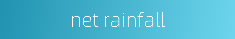 net rainfall的同义词