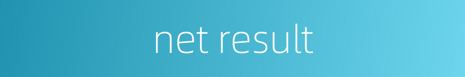 net result的同义词