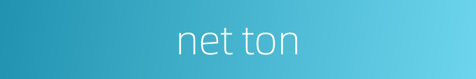 net ton的同义词