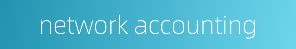 network accounting的同义词