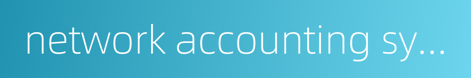 network accounting system的同义词