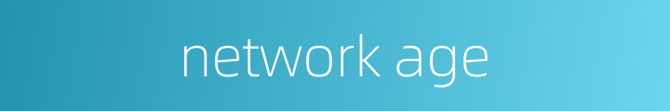 network age的同义词