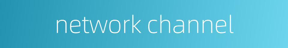 network channel的同义词