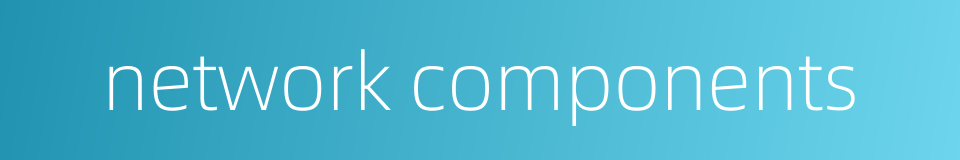 network components的同义词