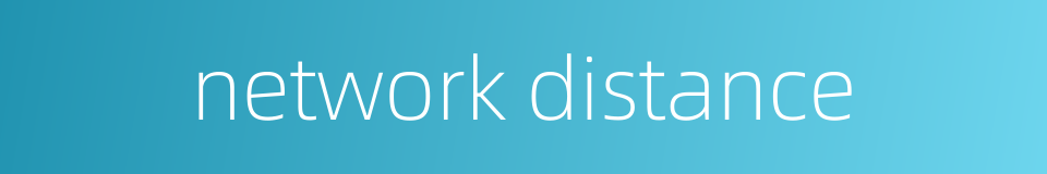network distance的同义词