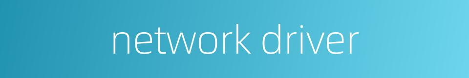 network driver的同义词