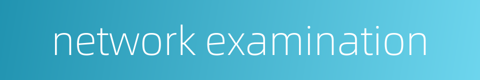network examination的同义词