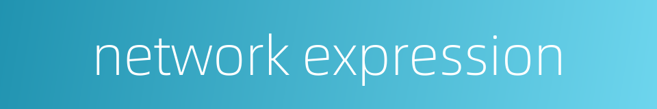 network expression的同义词