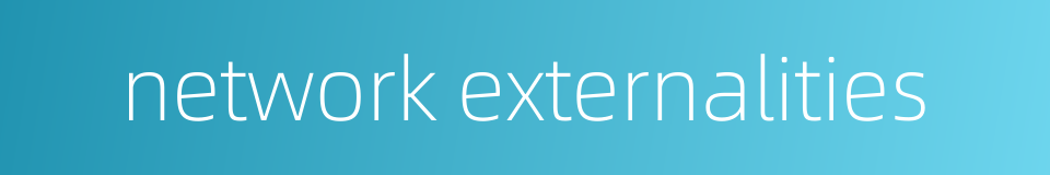 network externalities的同义词