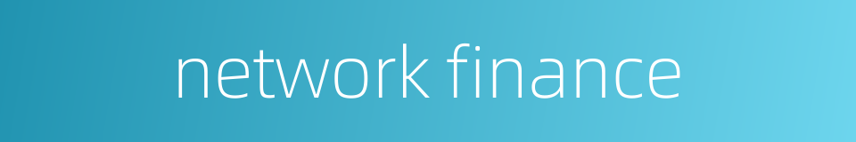network finance的同义词