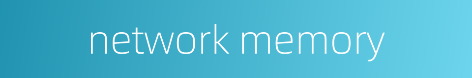 network memory的同义词