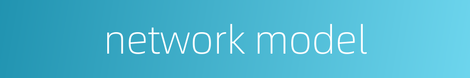 network model的同义词