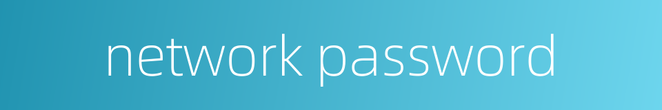 network password的同义词