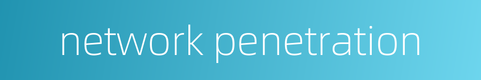 network penetration的同义词