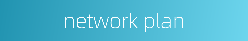 network plan的同义词