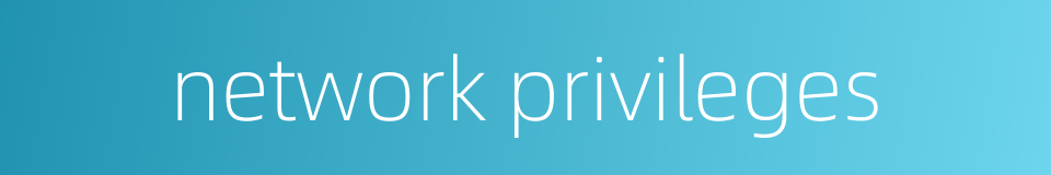 network privileges的同义词