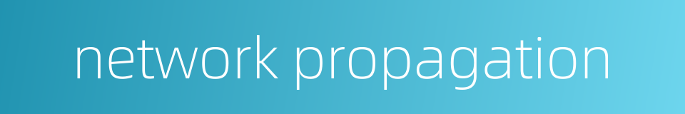 network propagation的同义词