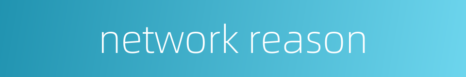 network reason的同义词