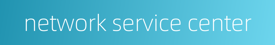 network service center的同义词
