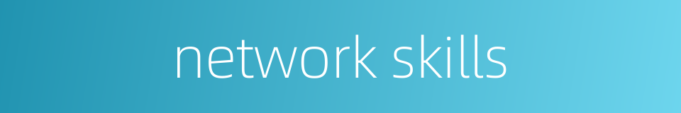 network skills的同义词