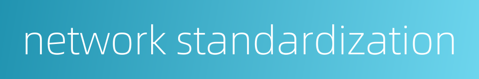 network standardization的同义词