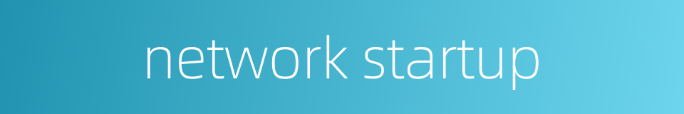 network startup的同义词