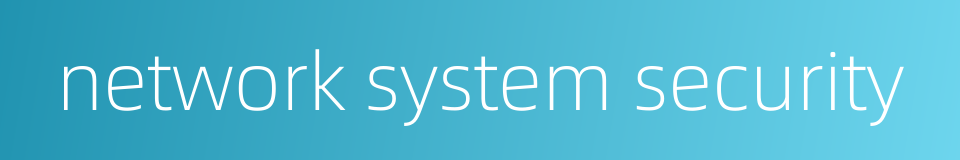 network system security的同义词